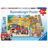 Ravensburger 09401-1 Fire Brigade Run Puzzle 3x 49pc Kids Jigsaw Puzzle