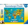 Ravensburger 13287-4 Animal World Map 150pc Jigsaw Puzzle