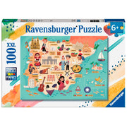 Ravensburger 13344-4 Map Of Spain And Portugal 100pc Kids Jigsaw Puzzle