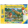 Ravensburger 13695-7 World of Dinosaurs 100pc Jigsaw Puzzle and Colouring Book
