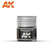 AK Interactive RC082 Real Colors NATO Black RAL 9021 F-9 Paint Acrylic Lacquer 10mL
