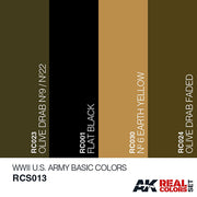 AK Interactive RCS013 Real Colors WWII US Army Basic Paint Set Acrylic Laquer*