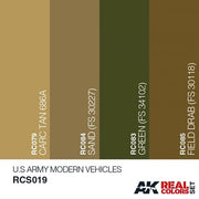 AK Interactive RCS019 Real Colors US Army Modern Vehicles Paint Set Acrylic Laquer*