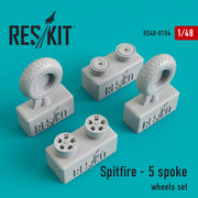 Res/Kit 48-0104 1/48 Spitfire - 5 Spoke Wheels Set