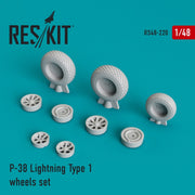 Res/Kit 48-0220 1/48 P-38 Lightning Type 1 Wheels Set