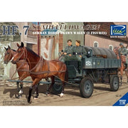 Riich 35043 1/35 German Hf.7 Horse Drawn Steel Field Wagon w/ 2 Horses and 2 Figures