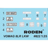 Roden 822 1/35 Vomag 8 LR LKW WWII German Heavy Truck