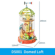 Robotime Rolife DS001 Domed Loft DIY Glass Miniature Dollhouse Kit