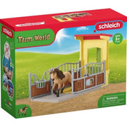 Schleich 42609 Pony Box With Iceland Pony Stallion