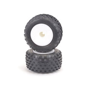 Schumacher U6879 Stagger Rib Silver-Truck Tyre Pre-Glued 2pc