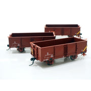 SDS Models HO GY Open Wagon Outside Sill VR Red 3 Pack