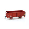 SDS Models HO GY Open Wagon Outside Sill VR Red/Yellow 3 Pack