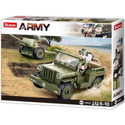 Sluban 0853 WWII Willys Jeep and 37mm ATG 143pc
