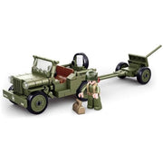 Sluban 0853 WWII Willys Jeep and 37mm ATG 143pc