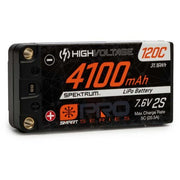 Spektrum SPMX412S120HT 4100mAh 2S 7.6V 120c Smart Pro Race HV LiPo Battery with 5mm Bullets