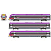 Southern Rail HO VLocity 3 Car Set V/Line VL51 Purple Red Yellow w/ Quiet Car Markings