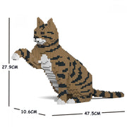 Jekca ST19CA04-M04 Brown Tabby Cat Paw Up 04S-M04