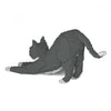 Jekca ST19GTC04 Grey Tuxedo Cat stretching 04S