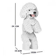 Jekca ST19TPD04-M01 Toy Poodle Standing on Hind legs White 04S-M01