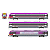 Southern Rail HO VLocity 3 Car Set V/Line VL47 Purple Red Yellow 2013 w/ This is a quiet carriage Limited Editon SR-VLO24
