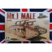 Takom 2031 1/35 WWI Heavy Battle Tank Mk.I Male with Sponson Crane & Trailer