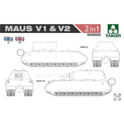 Takom 2050X 1/35 WWII Maus V1 & V2  2 in 1 (Limited Edition)