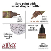 The Army Painter WP1491 Warpaints Metallic Evil Chrome 18ml Acrylic Paint