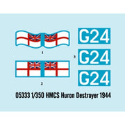 Trumpeter 05333 1/350 HMCS Huron Destroyer 1944 Aus Decals