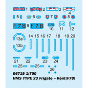 Trumpeter 06719 1/700 HMS Type 23 Frigate Kent (F78)