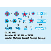Trumpeter 07180 1/72 Russian 9P140 TEL of 9K57 Uragan Multiple Launch Rocket System