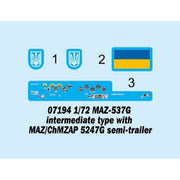 Trumpeter 07194 1/72 MAZ-537G Intermediate Type with MAZ/ChMZAP 5247G Semi-Trailer