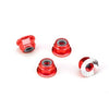 Traxxas 1747A Flanged Serrated Lock Nuts 4mm Red Anodized Aluminium 4pc