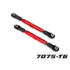 Traxxas 3644R Rear Camber Links 7075-T6 Aluminium Tubes with Rod Ends Red