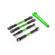Traxxas 3741G Front 39mm and Rear 49mm Turnbuckles Aluminium with Camber Links Assembled Green