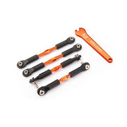 Traxxas 3741T Front 39mm and Rear 49mm Turnbuckles Aluminium with Camber Links Assembled Orange