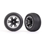 Traxxas 3771X Ribbed Tyres and RXT Black and Chrome Wheels 2.8 inch Assembled and Glued (4WD electric f ront/rear, 2WD electric f ront only ) 2pc