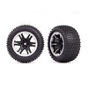 Traxxas 3772X Rear Alias Tyres and RXT Black and Chrome Wheels 2.8 inch TSM Rated Assembled and Glued 2pc