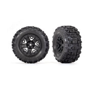 Traxxas 3778 Sledgehammer Rear Tyres and Black 2.8 inch Wheels TSM Rated Assembled and Glued 2pc