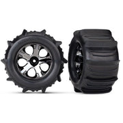 Traxxas 4175 Paddle 2.8 inch Tyres and All-Star Black Chrome Wheels TSM-Rated Assembled and Glued with Foam Insertes 2pc