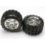 Traxxas 5174 Tyres and Wheels, Assembled, Glued (SS (Split Spoke) Chrome Wheels, Talon tyres, Foam Inserts) (2)