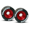 Traxxas 5186 Wheelie Bar Rubber Tyres Aluminium Red Anodized