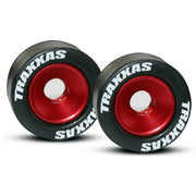 Traxxas 5186 Wheelie Bar Rubber Tyres Aluminium Red Anodized