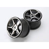 Traxxas 5372X Wheels Gemini 3.8 inch Black Chrome 2pc