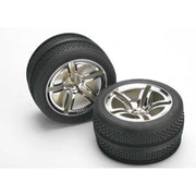 Traxxas 5575 Nitro Front Victory Tyres and Twin-Spoke Wheels Assembled and Glued 2pc