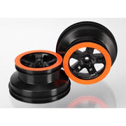 Traxxas 5870X 2WD Front SCT Black with Orange Beadlock Wheels Dual Prof ile (2.2 inch outer, 3.0 inch inner) 2pc