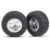 Traxxas 5875 2WD Front SCT Off-Road oad Racing Tyres and SCT Satin Chrome with Beadlock Style Wheels Assembled and Glued