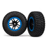 Traxxas 5885A 2WD Front BFGoodrich Mud-Terrain T/A KM2 Tyres and SCT Split-Spoke Black with Blue Beadlock Wheels Glued and Assembled 2pc