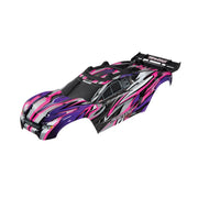 Traxxas 6717P Rustler 4WD VXL Body Assembled with Supports and Painted with Decals Pink