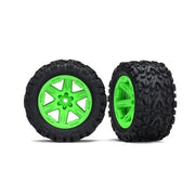 Traxxas 6773G Talon Extreme Tyres and RXT 4X4 Green Wheels 2.8 inch TSM Rated (4WD electric front/rear, 2WD electric front only) Assembled and Glued 2pc