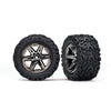 Traxxas 6774X Talon Extreme Rear Tyres and RXT Black and Chrome 2.8 inch Wheels TSM Rated Assembled and Glued 2pc